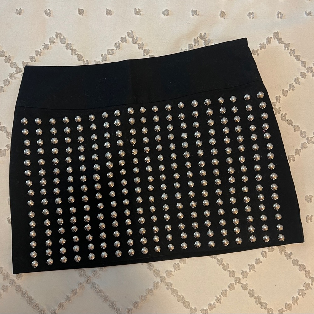 Studded baddie mini skirt with zipper